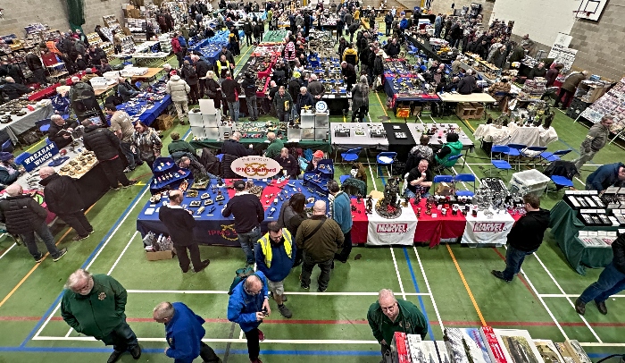 Visitors enjoy the exhibitor stands in the Sports Hall (1)
