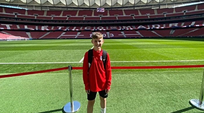 Luca Rodgers at Atletico Madrid ground