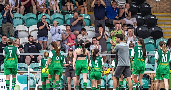 Nantwich Women at end of cup final against Macclesfield
