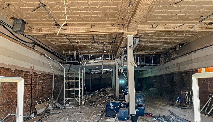 New Costa shop refurb underway - copper ceiling