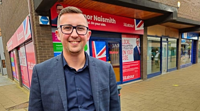 Connor Naismith Outside Labour Campaign Office (1)