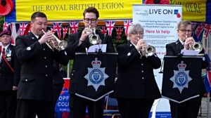 Cornet players from Cheshire Police Band perform The Last Post (1)