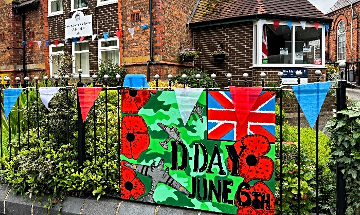 Shavington Primary School Year 5 D-Day 80 artwork outside Village Hall (1)