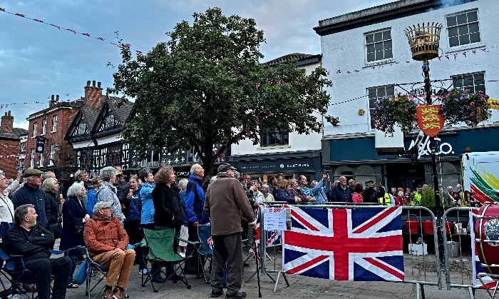 Spectators watch the D-Day 80 beacon (right) being lit (1) (1)