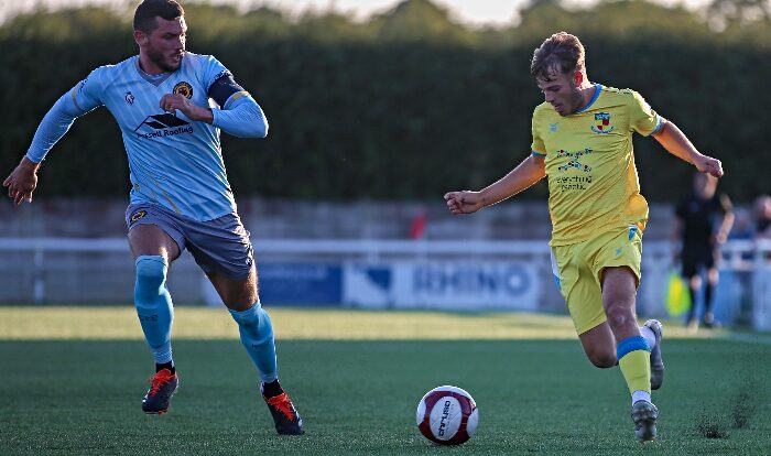 First-half - Kai Evans eyes the ball for the Dabbers