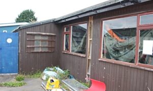 Rundown old Scout hut in Nantwich