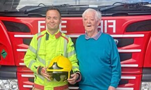 Nantwich care resident returns to fire service 40 years on!