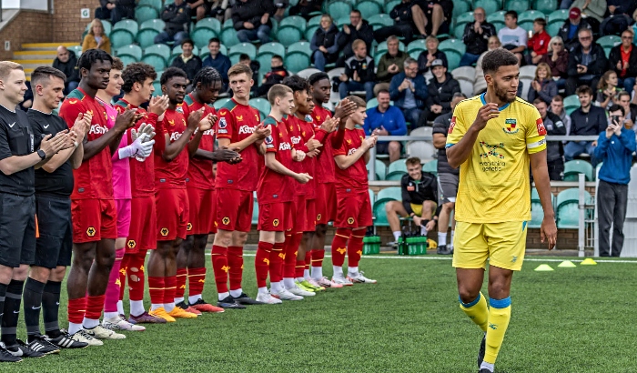 guard of honour for Troy Bourne at Nantwich Town