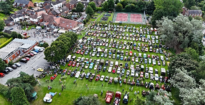 Aerial view of vehicles on Audlem Playing Field (1) (1)