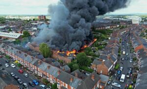 Frances Street fire in Crewe - image from Crewe Community Facebook group