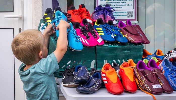 Football boots hand in scheme 