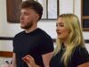 Cast members Kieran Picken and Chloe Parr during rehearsals