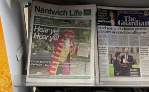 Nantwich Life on newspaper stand at Stapeley Co-op