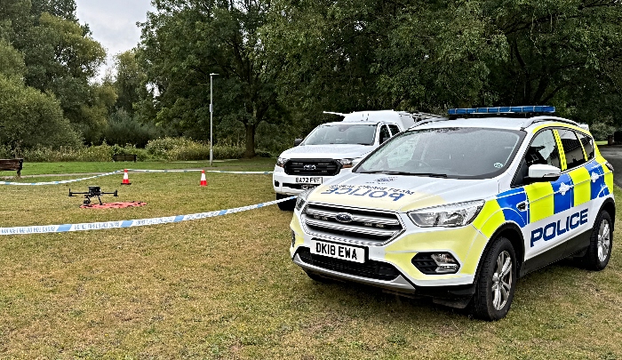 police and search vehicles RIver Weaver