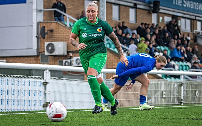 Levi Lander on the attack - Nantwich Women v Newton-le-Willows