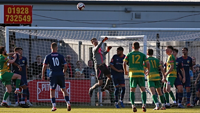 Second-half - Ben Garratt (centre) punches the ball clear for the Dabbers (1)