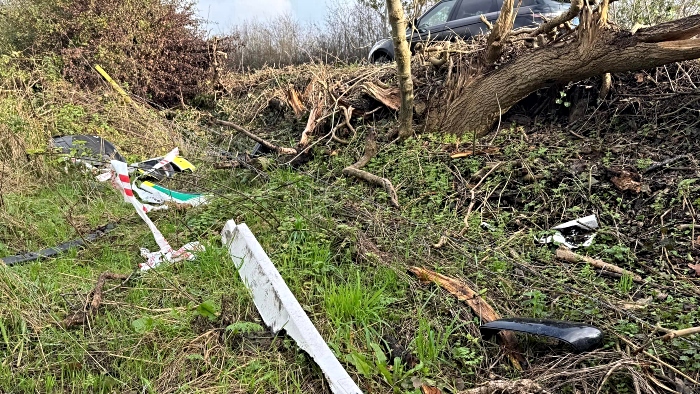 ambulance debris from A530 accident