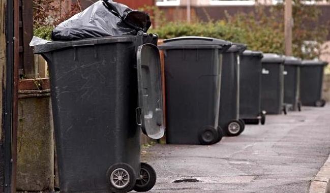 Black bins - household waste - rubbish