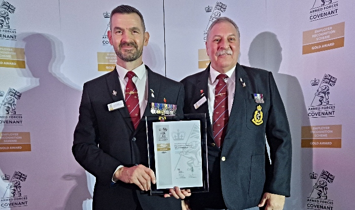 Darren Hough and Clifford Forshaw - Gold award for MCHFT for supporting armed forces