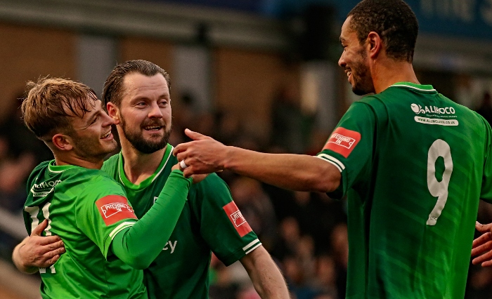 First-half - first Dabbers goal - Kai Evans celebrates with teammates (1) (1)