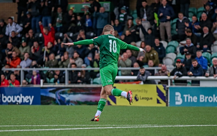 First-half - first Dabbers goal - Nathan Sandison celebrates his goal (1)