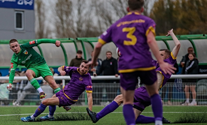 First-half - first Dabbers goal - Nathan Sandison curls it past the keeper (1)