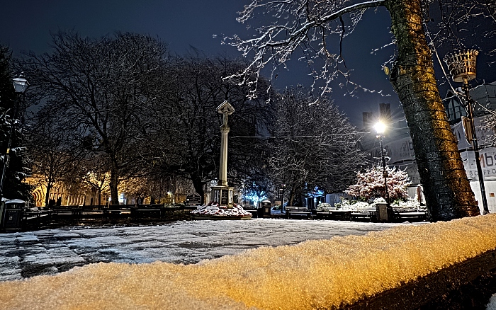 Nantwich town square in the snow (1)