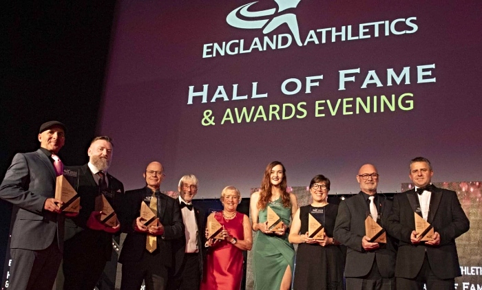 Dabbers Dash - Paul McIntyre (far-right of pic) after collecting the England Athletics’ National Volunteer Award (1)