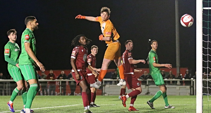 Second-half - Colls keeper Sol Honor is beaten but ball just wide of target (1)