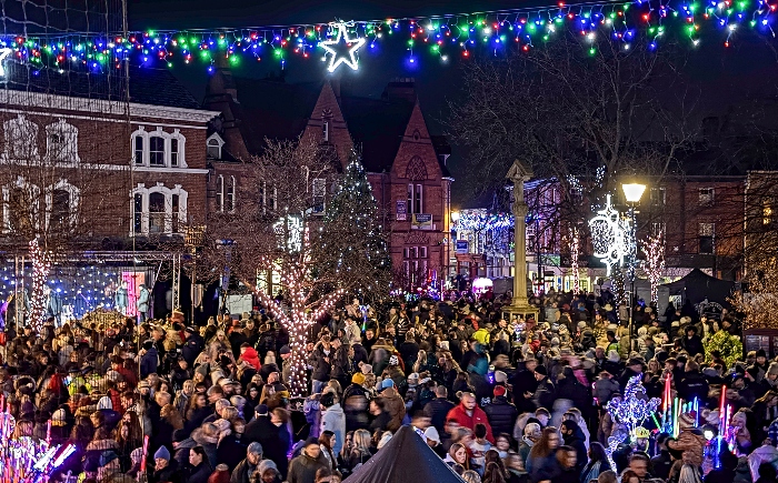 Visitors view the Nantwich Christmas lights after the switch on (1)