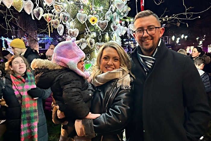 Connor Naismith and family at Nantwich tree of light