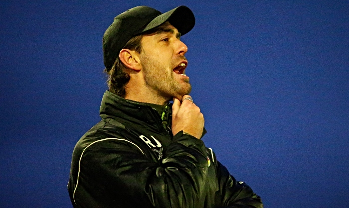 Dabbers U21 Manager Ryan Jones shouts instructions to his players (1)