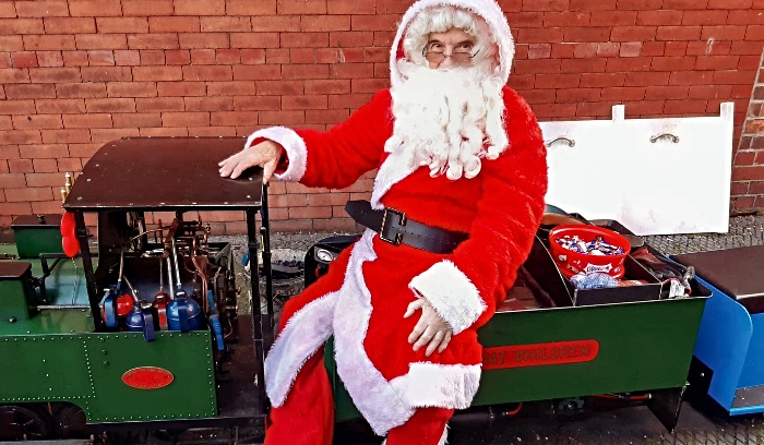 Santa prepares for a Steam Train Ride (1)