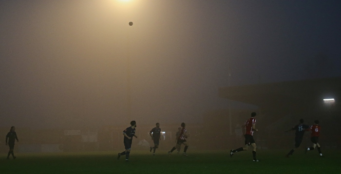 Second-half - players in the mist (1)