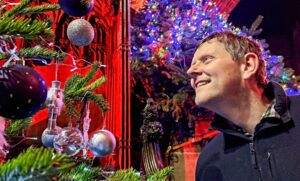 Visitor Andrew Feltham views one of the Christmas trees (1)