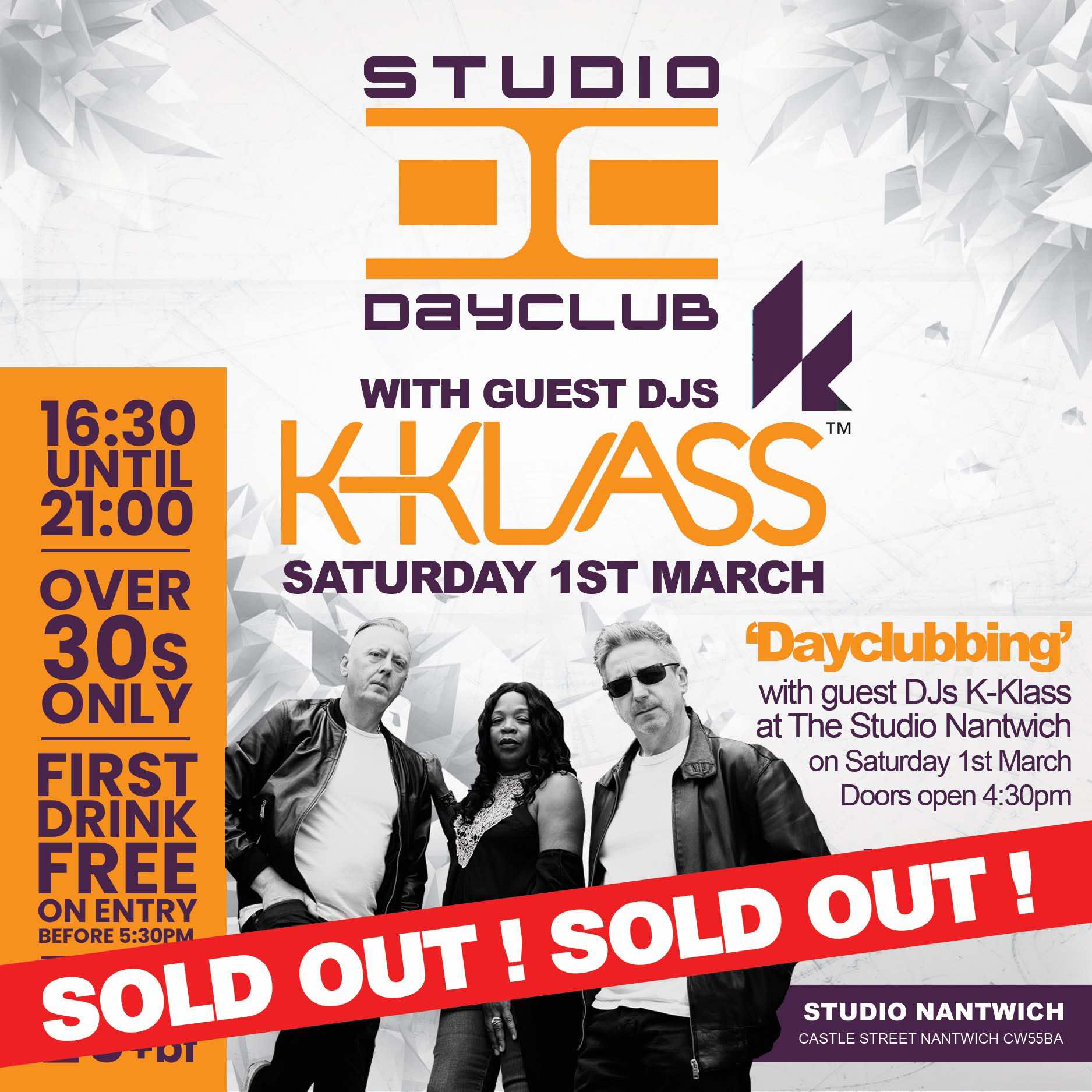 Dayclubbing event March 1 sold out The Studio