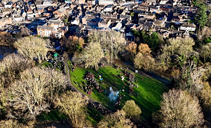 Aerial view of battle on Mill Island