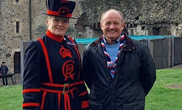 Michael Bennion (right) receives MBE for service to scouts