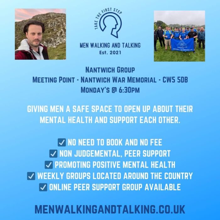 Nantwich ‘Men Walking and Talking’ group - information graphic