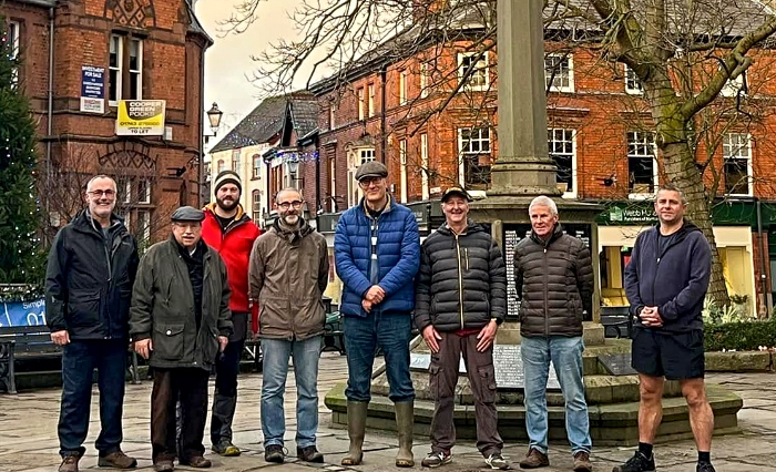 Nantwich ‘Men Walking and Talking’ group on New Years Day 2025 prior to the walk (1)