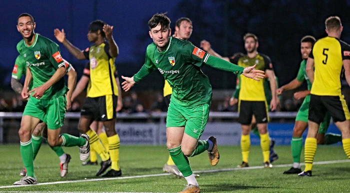 Second-half - second Dabbers goal - Callum Saunders celebrates his goal (1) (1)