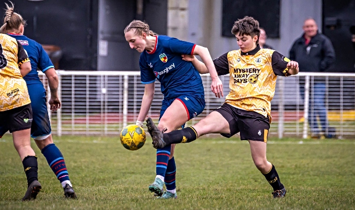 AFC Crewe put in a tackle (1)