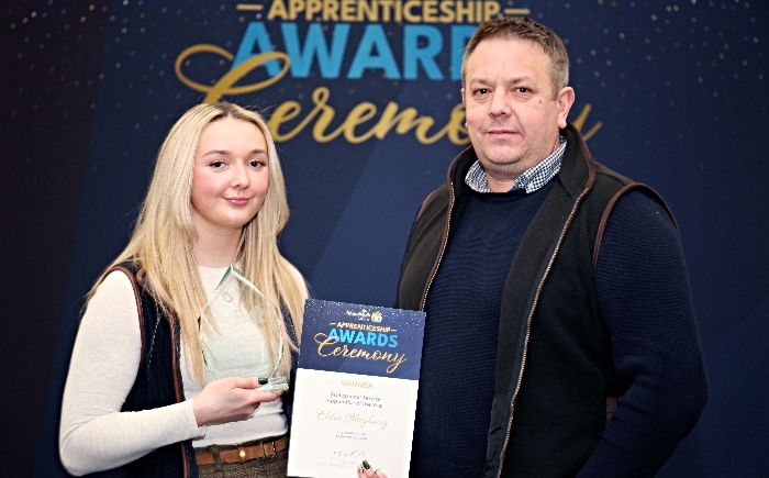 Apprenticeship Awards 2025 - Chloe Maybury with Mark Maybury, Guy Machinery