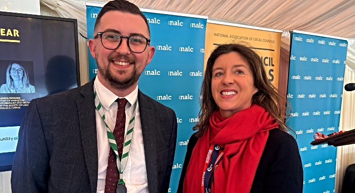 Cllr Anna Burton with MP Connor Naismith at NALC awards