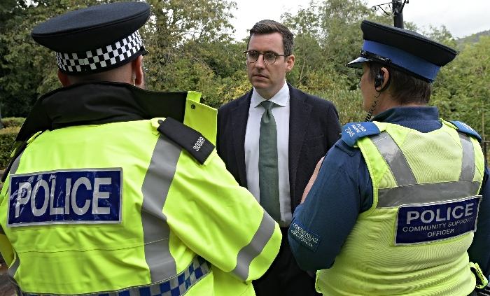 Dan Price with Cheshire Police officers