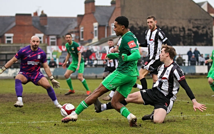 First-half - Kofi Moore puts in a cross (1)