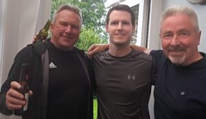 Marshall with his son (centre) and brother-in-law Jim (right)