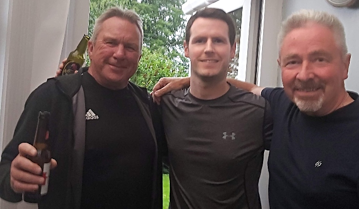 Marshall with brother-in-law Jim (right) and Jim's son (centre)