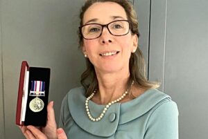 Nantwich woman receives Humanitarian Medal from King