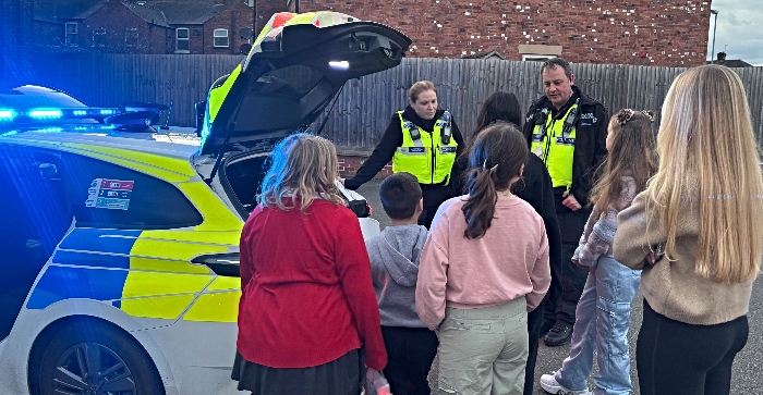 police officers and youths from youth club